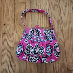 Vera Bradley Shoulder Bag Womens Pink Multi Quilted Floral Pleated ‎ Whimsical